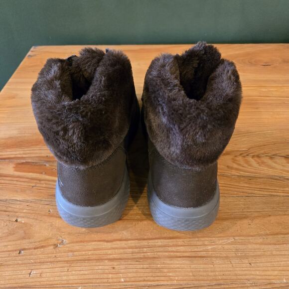 Skechers On The Go Winter Chill Boots Brown Suede Leather Faux Fur 14611 9.5 - Picture 4 of 7